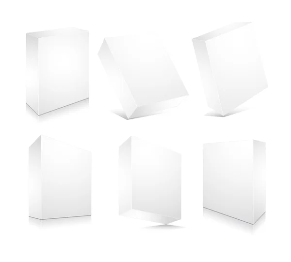Conjunto de cajas 3D en blanco — Archivo Imágenes Vectoriales