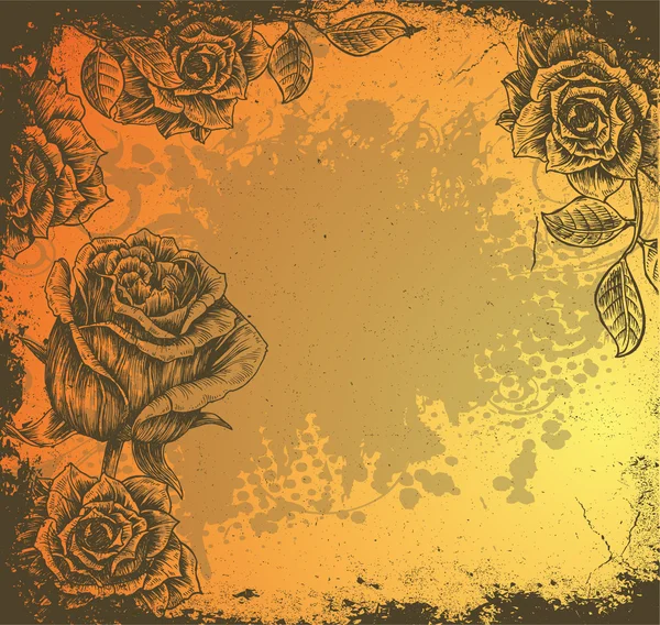 Grunge花卉背景 — 图库矢量图片