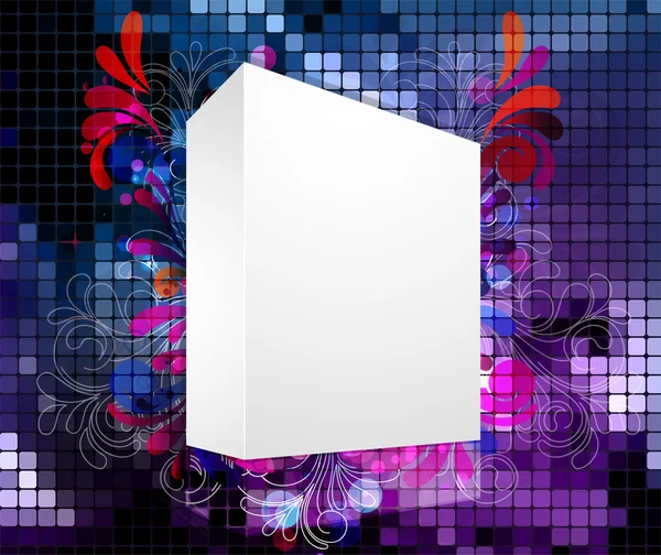 Caixa blanck 3d com fundo abstrato — Vetor de Stock