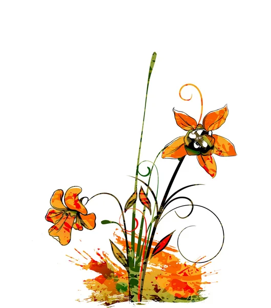 Acuarela fondo floral — Archivo Imágenes Vectoriales