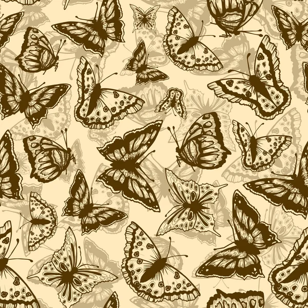 stock vector Seamless pattern with butterflies