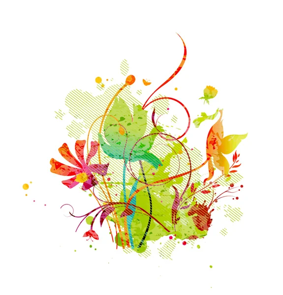 水彩画の花の背景 — ストックベクタ