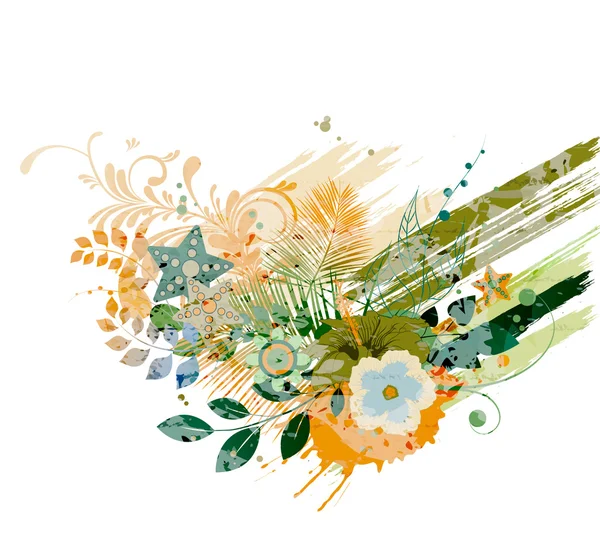 水彩花卉背景 — 图库矢量图片