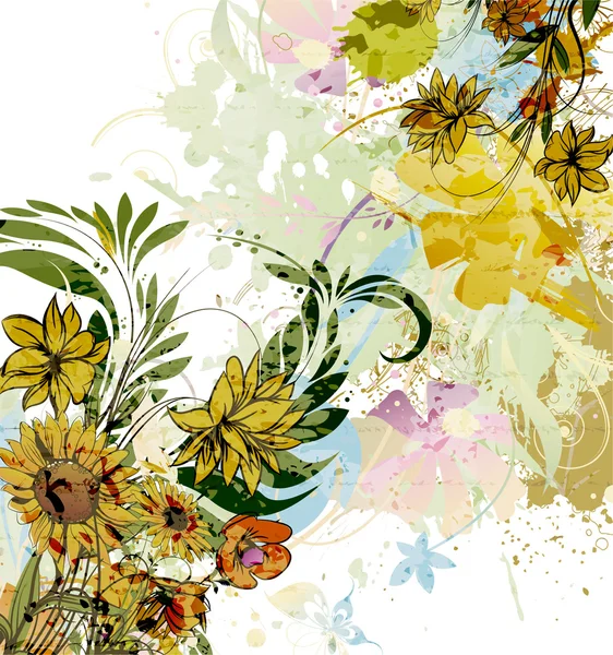Akvarel květinové pozadí — Stockový vektor