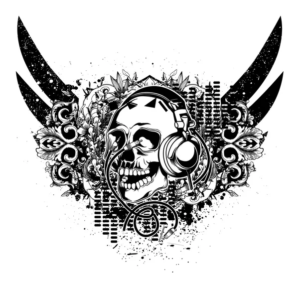 Grunge muziek embleem — Stockvector