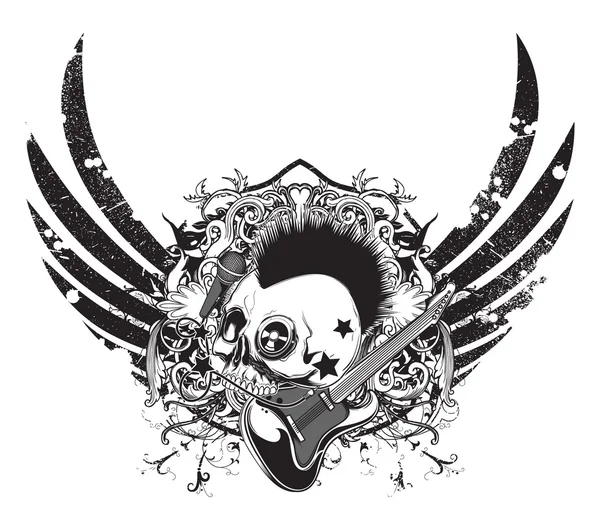Grunge musik emblem — Stock vektor