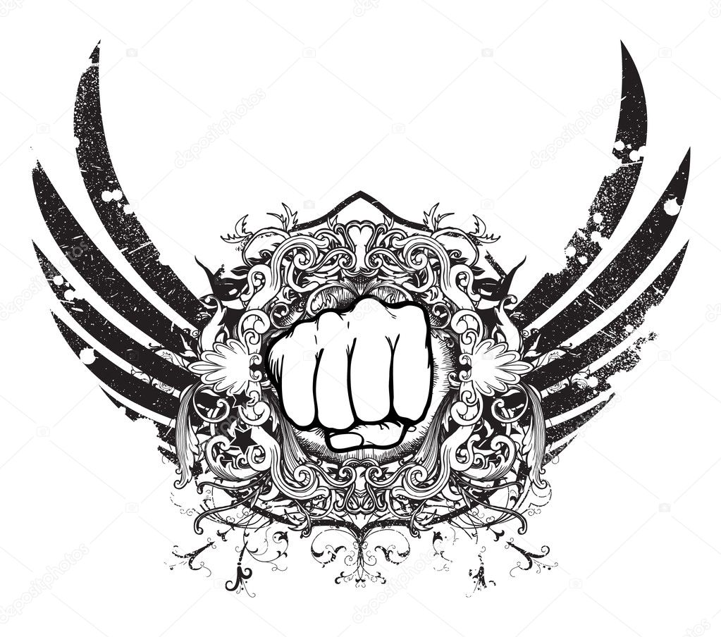 Urban emblem with fist