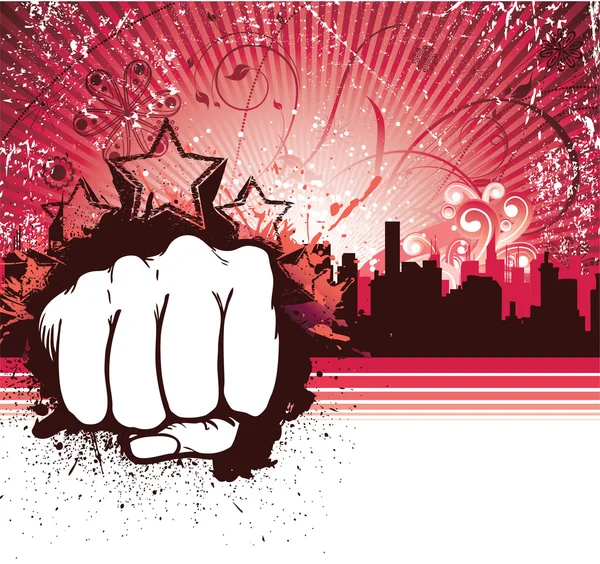 stock vector Urban background with fist