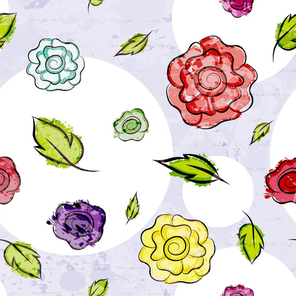 Kleurrijke grunge floral patroon — Stockvector