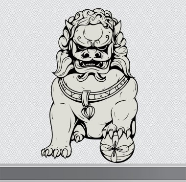 Japanese foo lion clipart