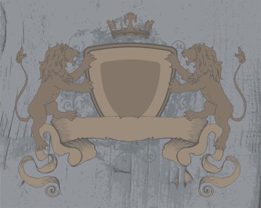 grunge arka plan üzerinde Vintage amblemi