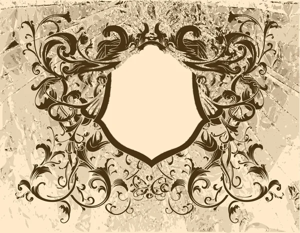 Винтажная цветочная рама — стоковый вектор