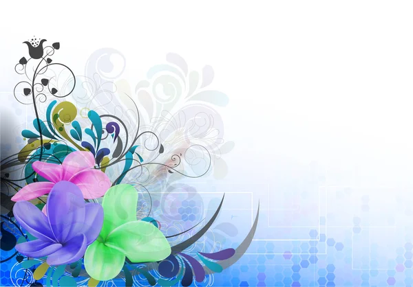 色彩鲜艳的花卉背景 — 图库矢量图片