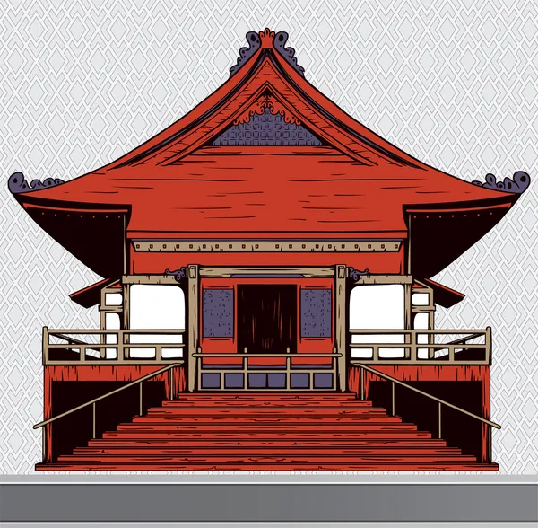 Japonský chrám — Stockový vektor
