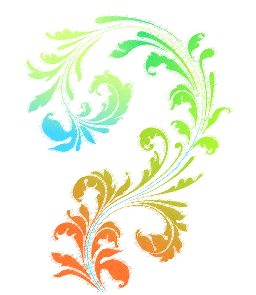 Grunge elemento floral colorido — Archivo Imágenes Vectoriales