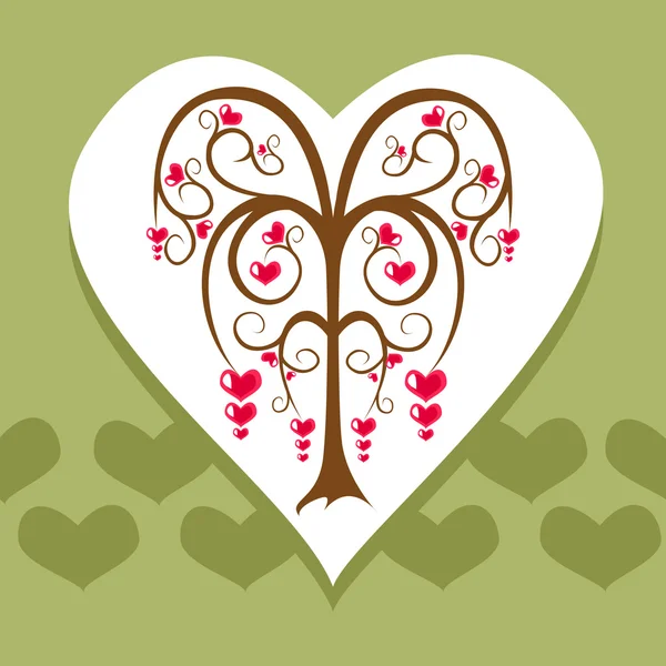 Carta albero dell'amore — Vettoriale Stock