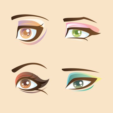 Beautiful eyes set clipart