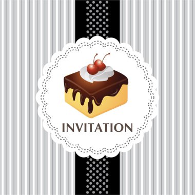 Vintage card with cake 04 clipart