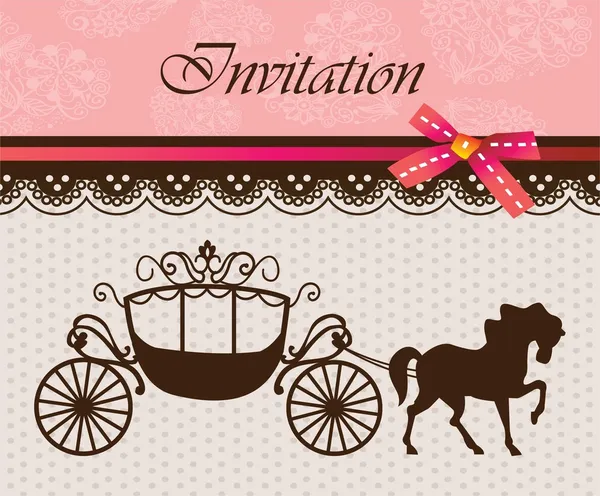 Tarjeta de invitación con carro y caballo ver. 4. — Archivo Imágenes Vectoriales
