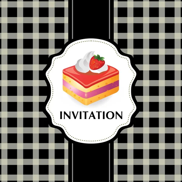 Vintage card with cake 07 — Stock Vector