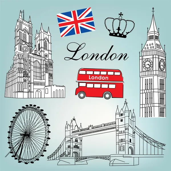 Londres turismo vector ilustración — Archivo Imágenes Vectoriales