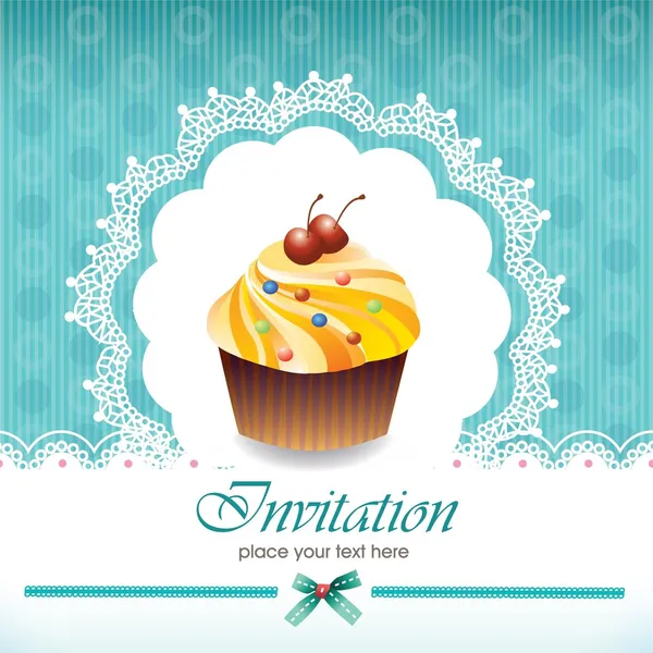 Tarjeta Vintage con cupcake 09 — Archivo Imágenes Vectoriales