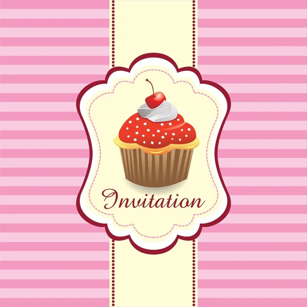 Vintage card with cupcake ver. 1 — Stock Vector