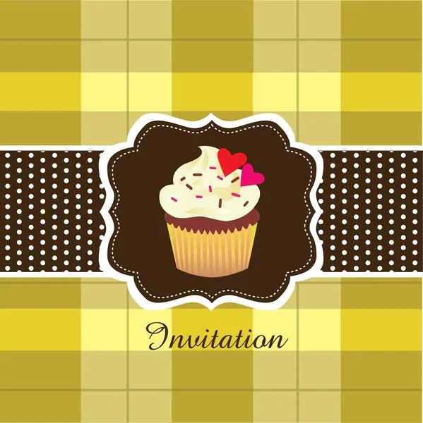 Vintage card with cupcake ver. 2 — Stock Vector