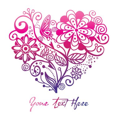 Greeting floral heart ver. 2 clipart