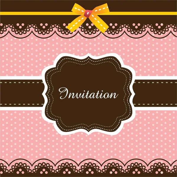 Vintage invitation card with lace — Stock Vector