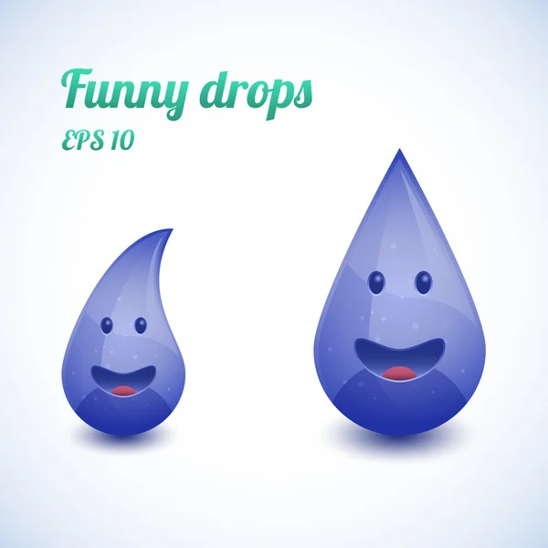 stock vector Funny water drops