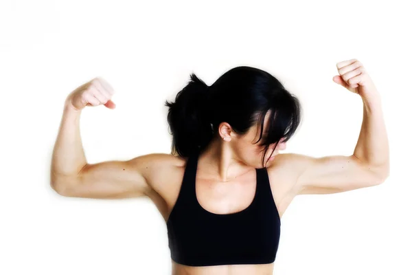 Woman showing her Great biceps Stock Photo