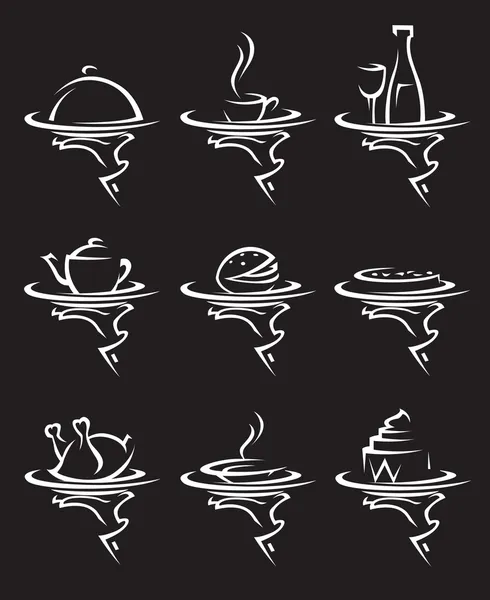 Set de iconos restaurantes — Archivo Imágenes Vectoriales