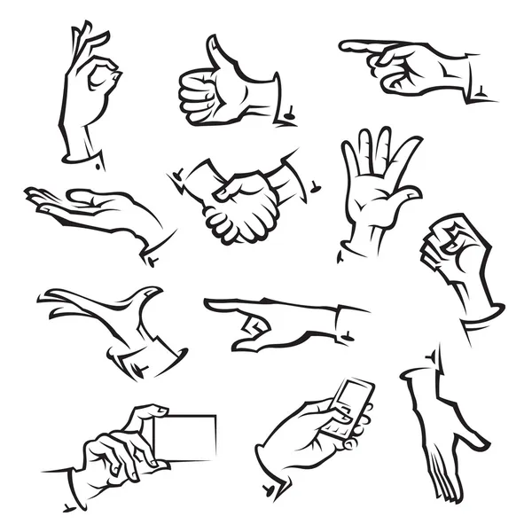 Set of hands — Stock Vector