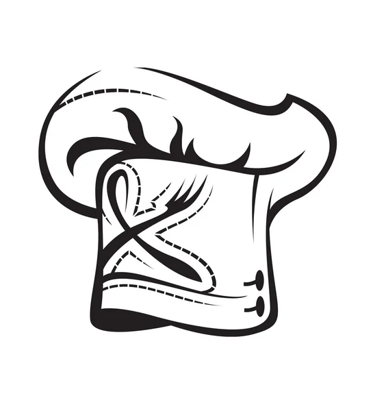Kocken hatt med sked och gaffel — Stock vektor