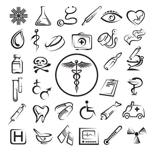 Icônes médicales ensemble — Image vectorielle