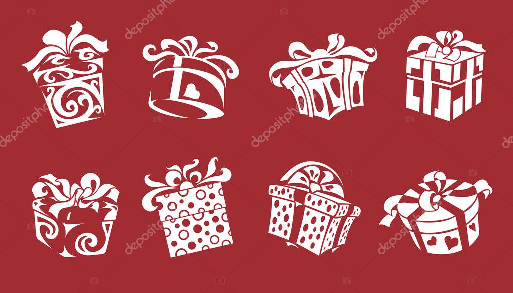 Set of eight gift boxes