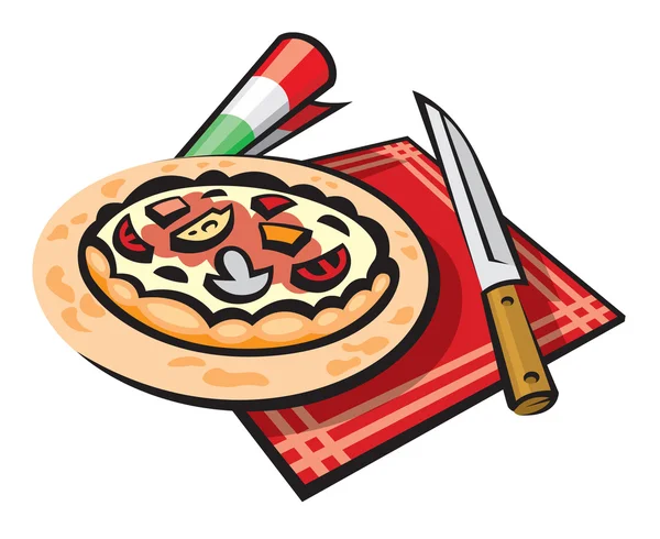 Illustrazione della pizza — Vettoriale Stock