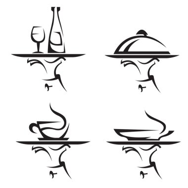 Restaurants icon set clipart