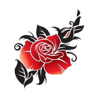 Vector graphic of rose clipart