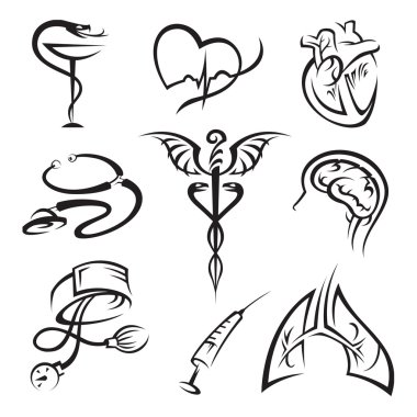 Medical icons set clipart