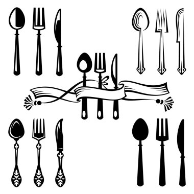 Knife, fork and spoon clipart