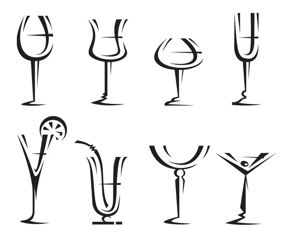 Stock vector Drinking glass collection