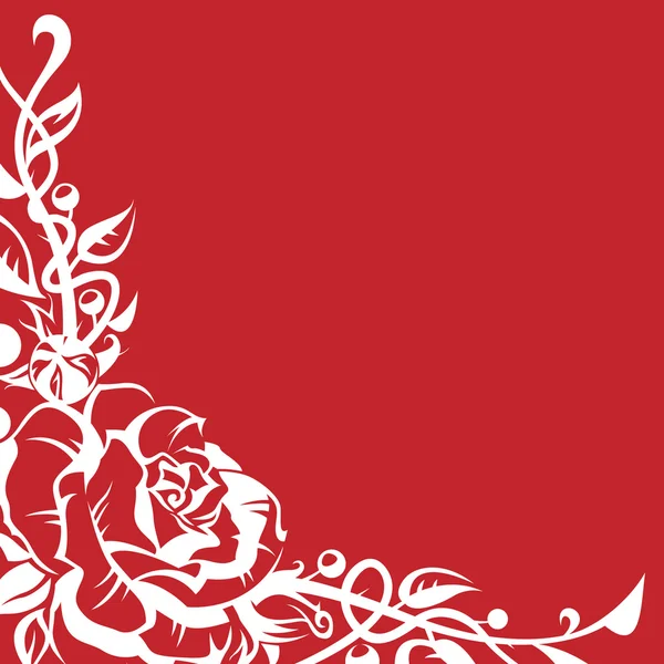 Роза на красном — стоковый вектор