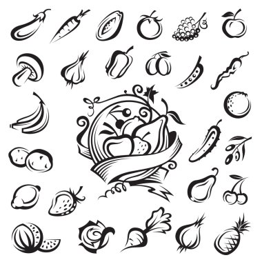 Fruits and vegetables clipart