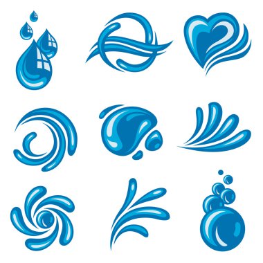 Water icons clipart