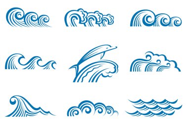 Set of waves clipart
