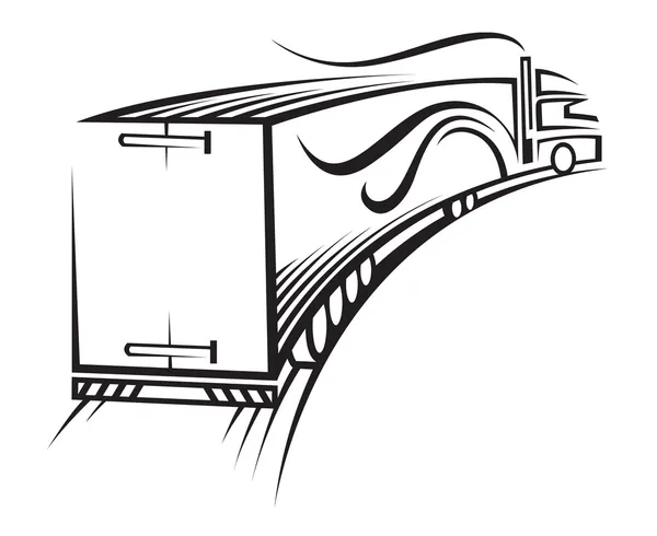 Illustratie van een vrachtwagen — Stockvector