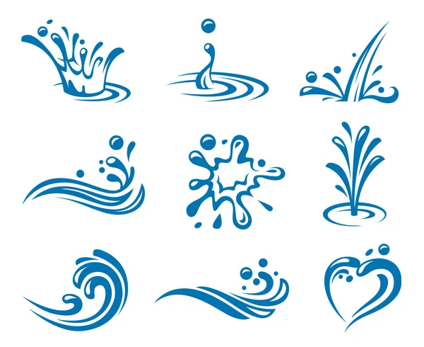 Water pictogrammen — Stockvector