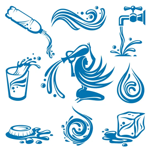 Иконы воды — стоковый вектор